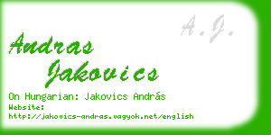 andras jakovics business card